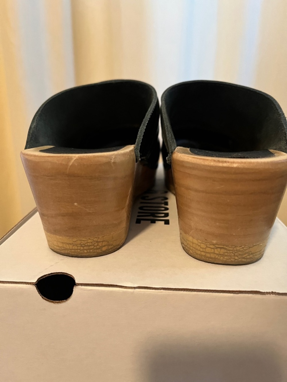 No. 6  Navy Leather Clogs with Contrast Stitching - Picture 5 of 5